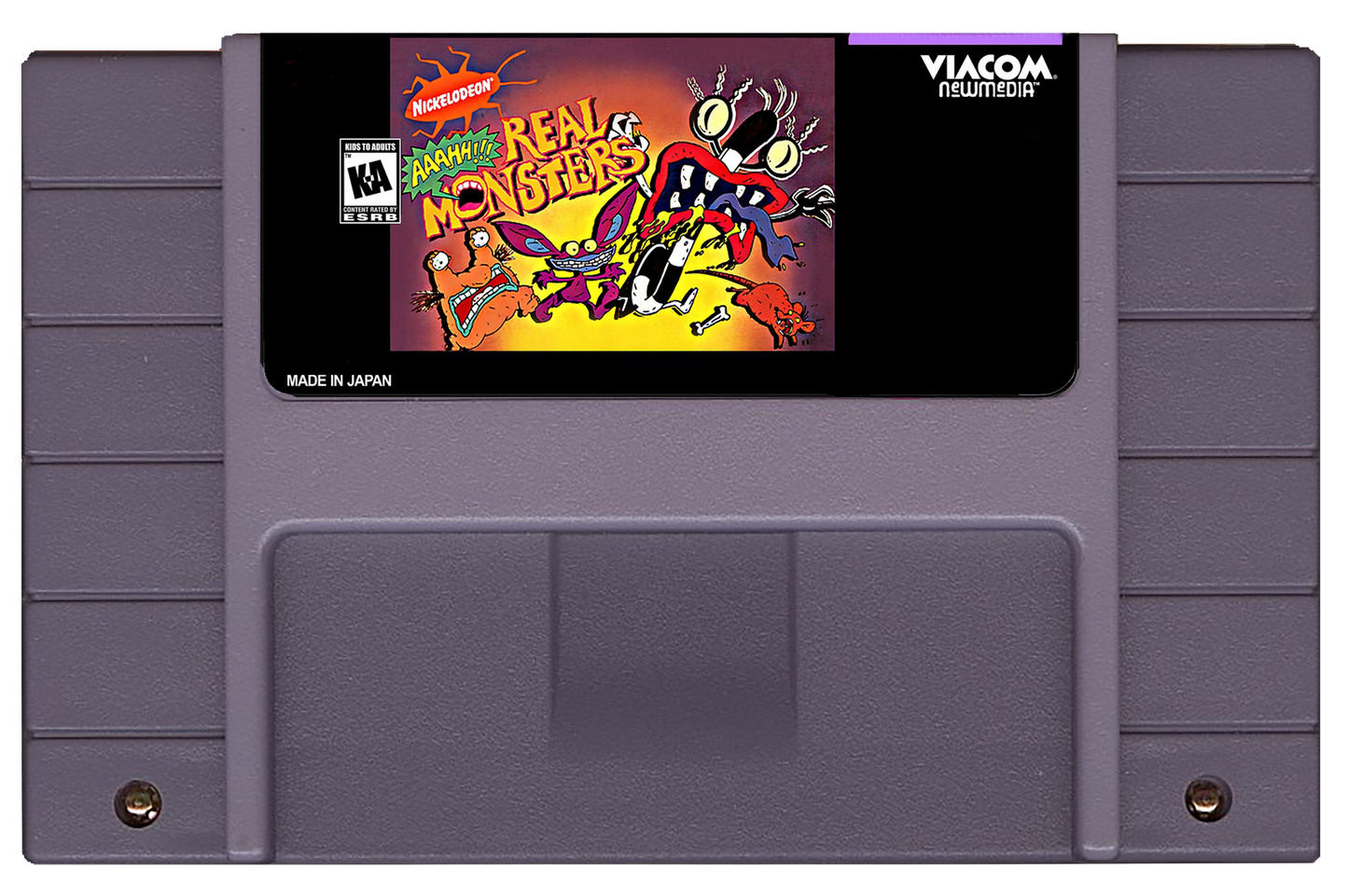 AAAHH!!! Real Monsters (SNES Compatible) - Reproduction Video Game Cartridge with Case and Manual image 1