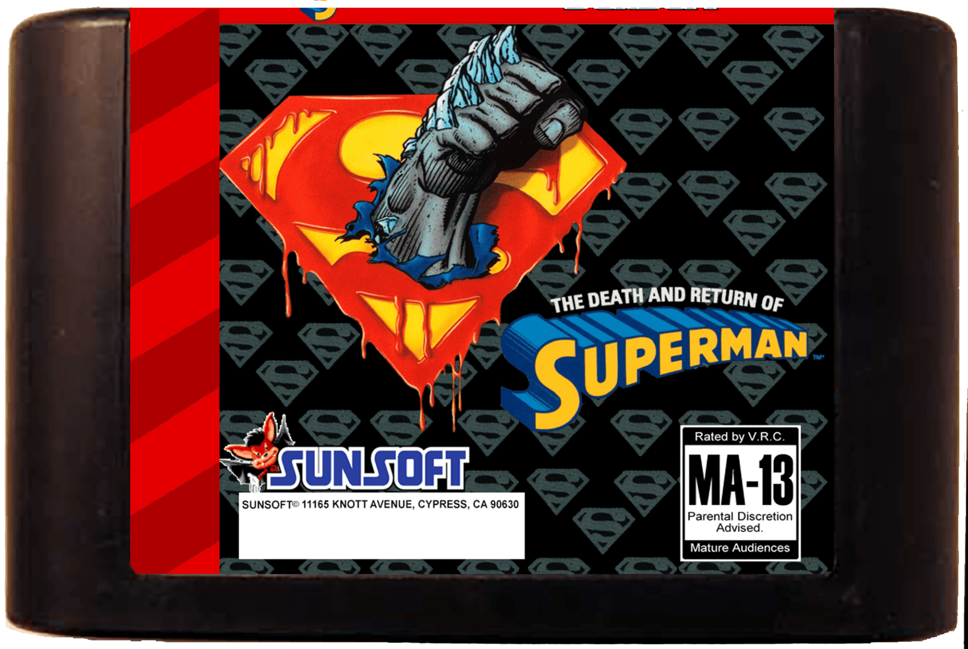 The Death and Return of Superman (Genesis Compatible) - Reproduction Video Game Cartridge image 0