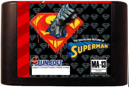 The Death and Return of Superman (Genesis Compatible) - Reproduction Video Game Cartridge image 0