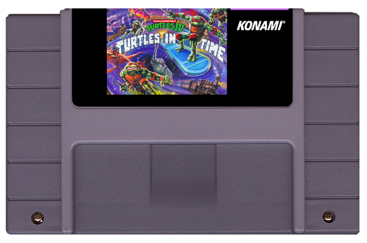 Teenage Mutant Ninja Turtles IV: Turtles in Time (SNES Compatible) - Reproduction Video Game Cartridge image 0