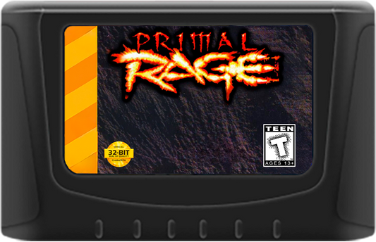 Primal Rage (32X Compatible) – Reproduction Video Game Cartridge with Case and Manual