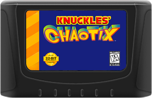 Knuckles' Chaotix (32X Compatible) (32X Shell) – Reproduction Video Game Cartridge with Holographic Label, Case and Manual