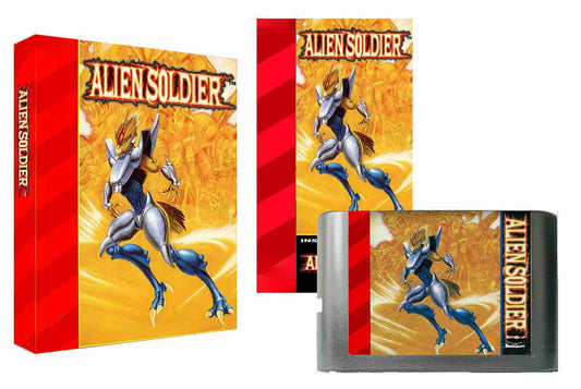 Alien Soldier (Genesis Compatible) – Reproduction Video Game Cartridge with Case and Manual image 0