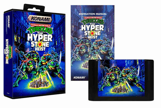 Teenage Mutant Ninja Turtles: The Hyperstone Heist (Genesis Compatible) – Reproduction Video Game Cartridge with Case and Manual image 0