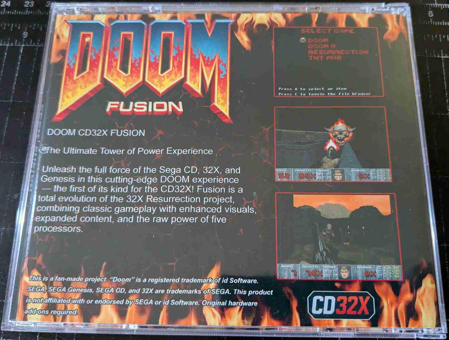 Doom CD32X Fusion (V2.2) - SRAM Saving - Reproduction Video Game Cartridge and Compact Disc with Case and Manual image 9