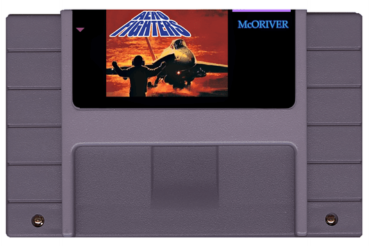 Aero Fighters (SNES Compatible) - Reproduction Video Game Cartridge with Case and Manual image 1