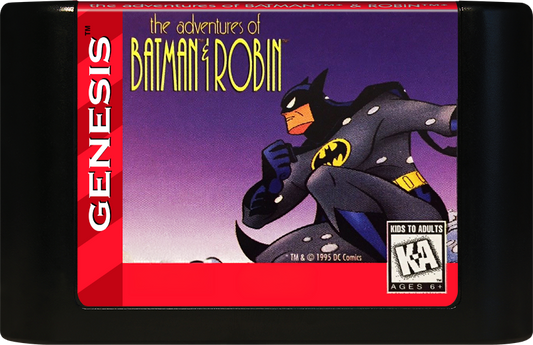 The Adventures of Batman & Robin Genesis Reproduction Cartridge – Complete with Case & Manual
