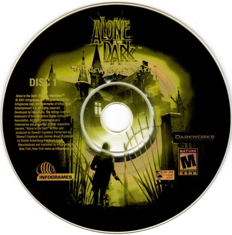 Alone in the Dark: The New Nightmare (DVD Box) (Dreamcast Compatible) – Reproduction Video Game CDs
