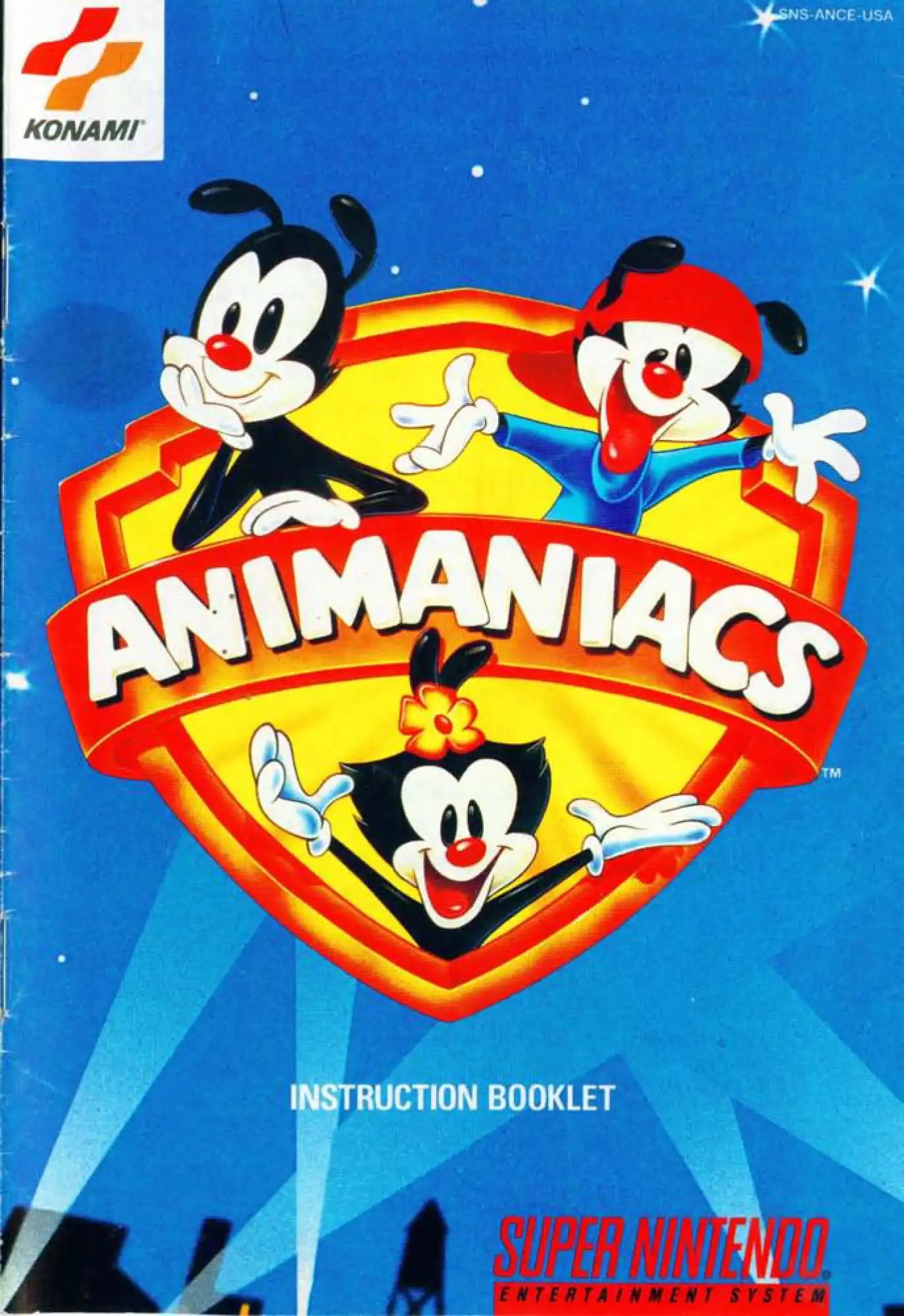 Animaniacs (SNES Compatible) - Reproduction Video Game Cartridge with Case and Manual