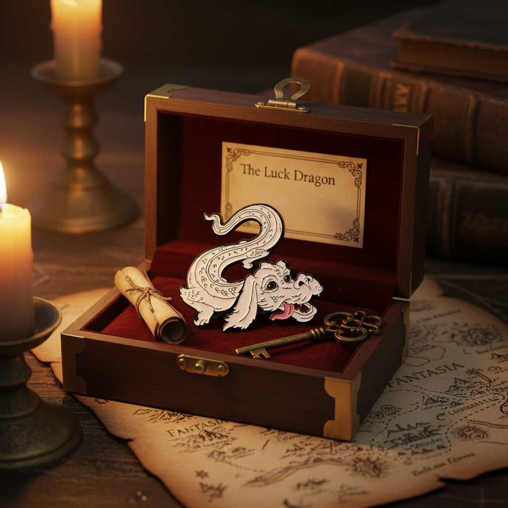 Falcor Enamel Pin – NeverEnding Story Fantasy Lapel Badge for 80s Fans