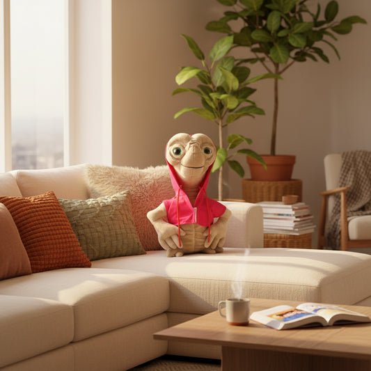 E.T. Extra-Terrestrial Plush Toy - Red Coat ET Stuffed Doll - 23cm Movie Collectible