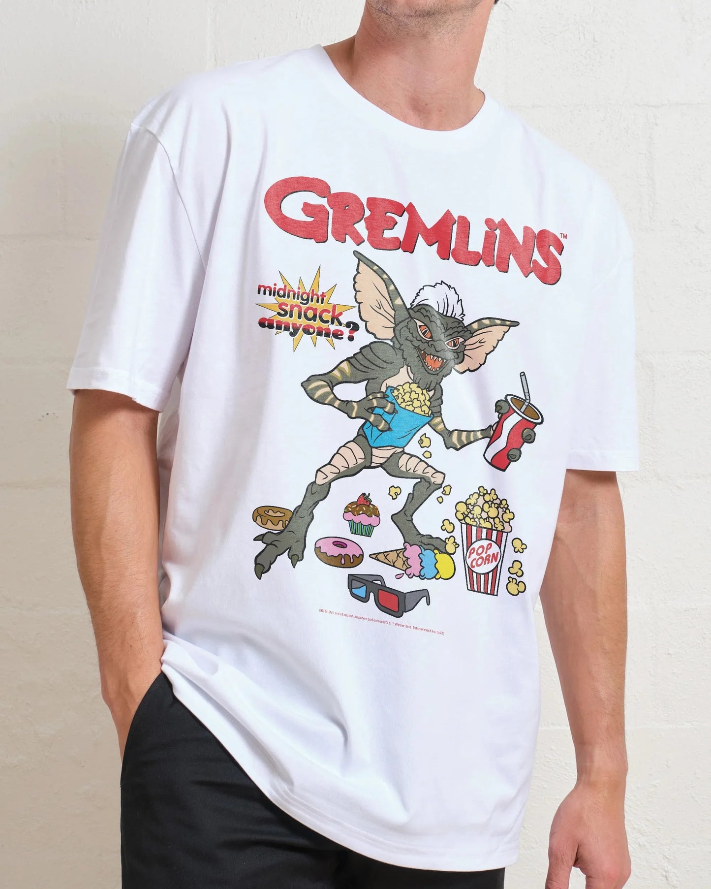 Gremlins Stripe T-Shirt - Retro 80s Horror Movie Tee - Evil Gremlin Graphic Cotton Shirt