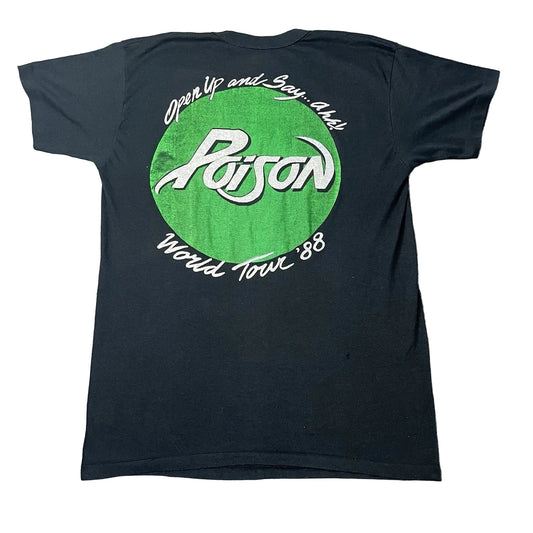 1988 Poison World Tour T-Shirt - Vintage Style 80s Concert Band Tee Reproduction Single Stitch Rock Merch