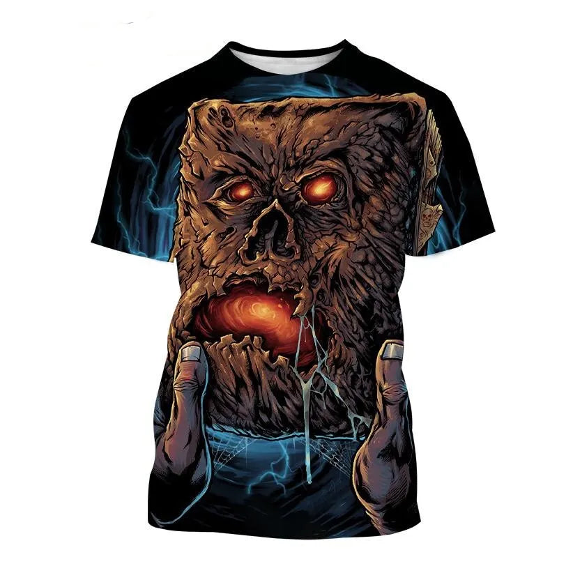 Evil Dead Horror T-Shirt - 3D Print Graphic Tee - Oversized Streetwear