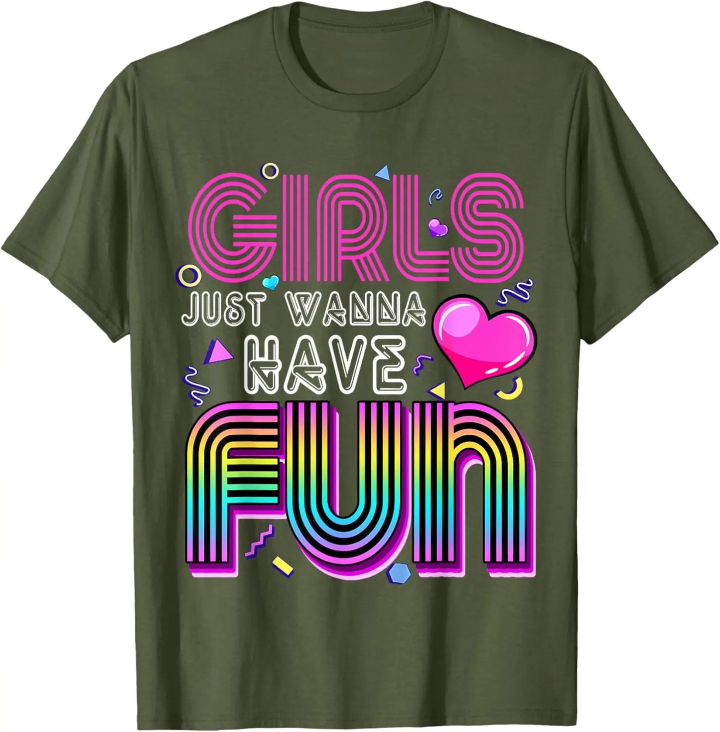 Girls Just Wanna Have Fun 80s T-Shirt - Retro 1980s Vintage Tee