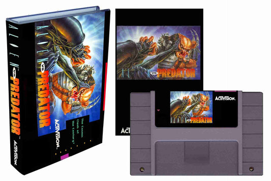 Alien vs. Predator (SNES Compatible) – Reproduction Video Game Cartridge with Case and Manual image 0