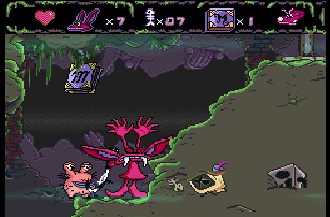 AAAHH!!! Real Monsters (SNES Compatible) - Reproduction Video Game Cartridge with Case and Manual image 3