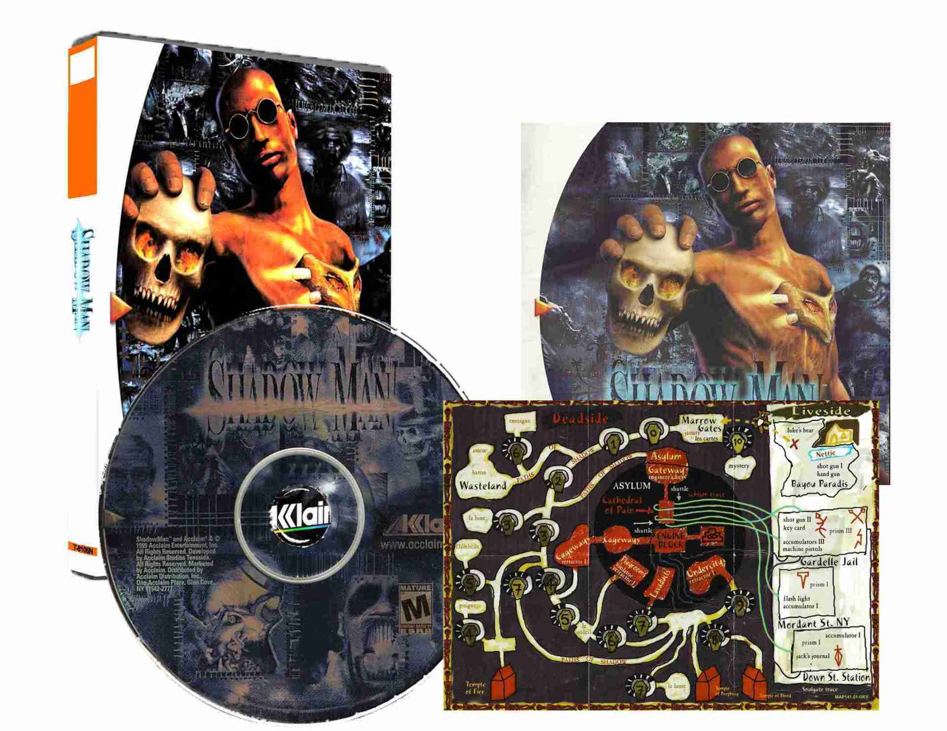Shadow Man (DVD Case) (Dreamcast Compatible) – Reproduction Video Game CD with Map image 0