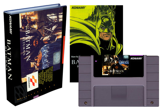 Batman Returns (SNES Compatible) - Reproduction Video Game Cartridge with Box and Manual