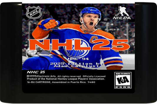 NHL '94 2025 Edition (v3.8) (Genesis Compatible) - Reproduction Video Game Cartridge with Box and Manual