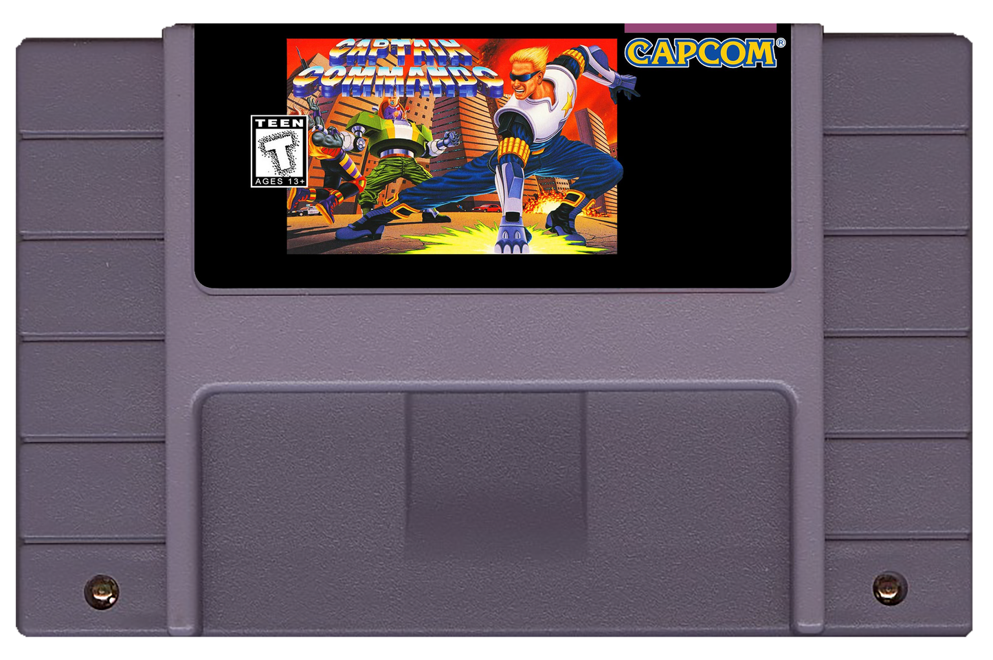Captain Commando (SNES Compatible) – Reproduction Video Game Cartridge with Case and Manual