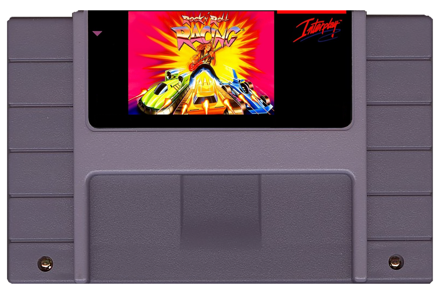 Rock 'n Roll Racing (SNES Compatible) - Reproduction Video Game Cartridge with Case and Manual