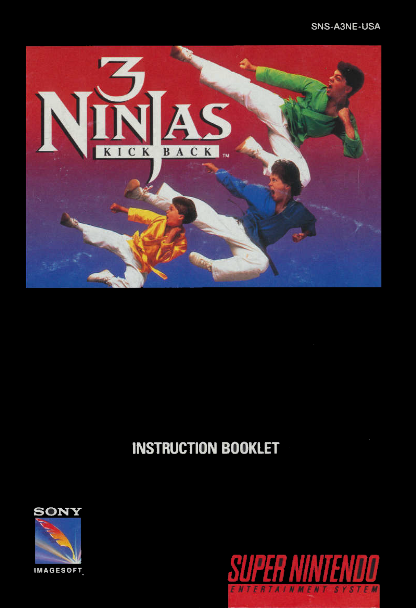 3 Ninjas Kick Back (SNES Compatible) - Reproduction Video Game Cartridge with Case and Manual