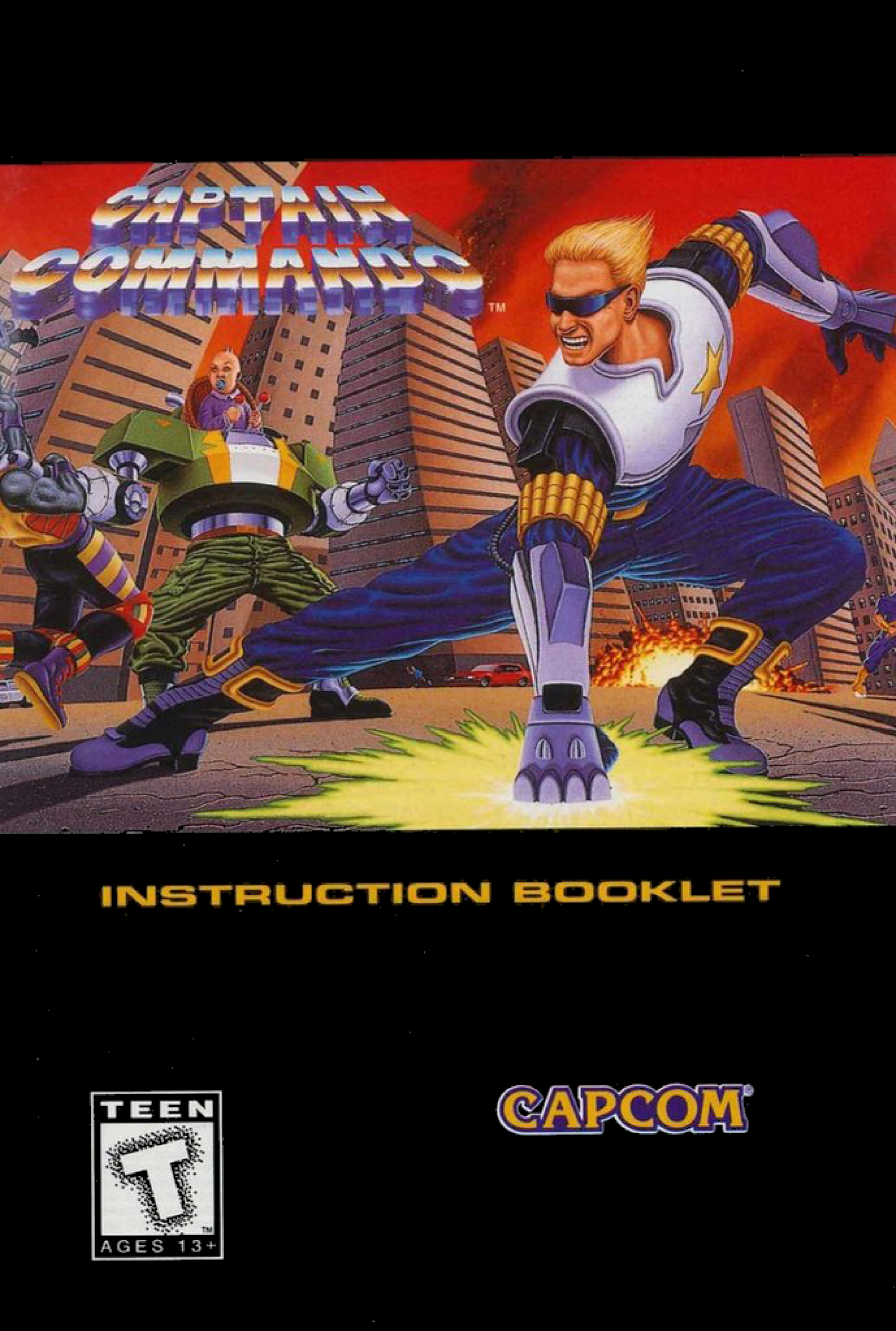 Captain Commando (SNES Compatible) – Reproduction Video Game Cartridge with Case and Manual