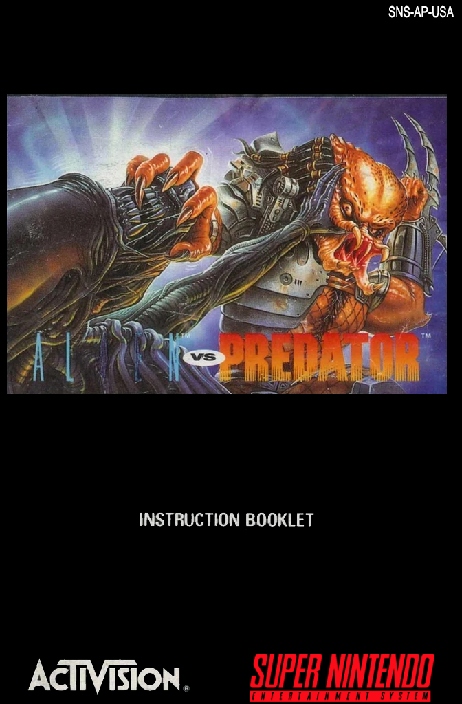Alien vs. Predator (SNES Compatible) – Reproduction Video Game Cartridge with Case and Manual