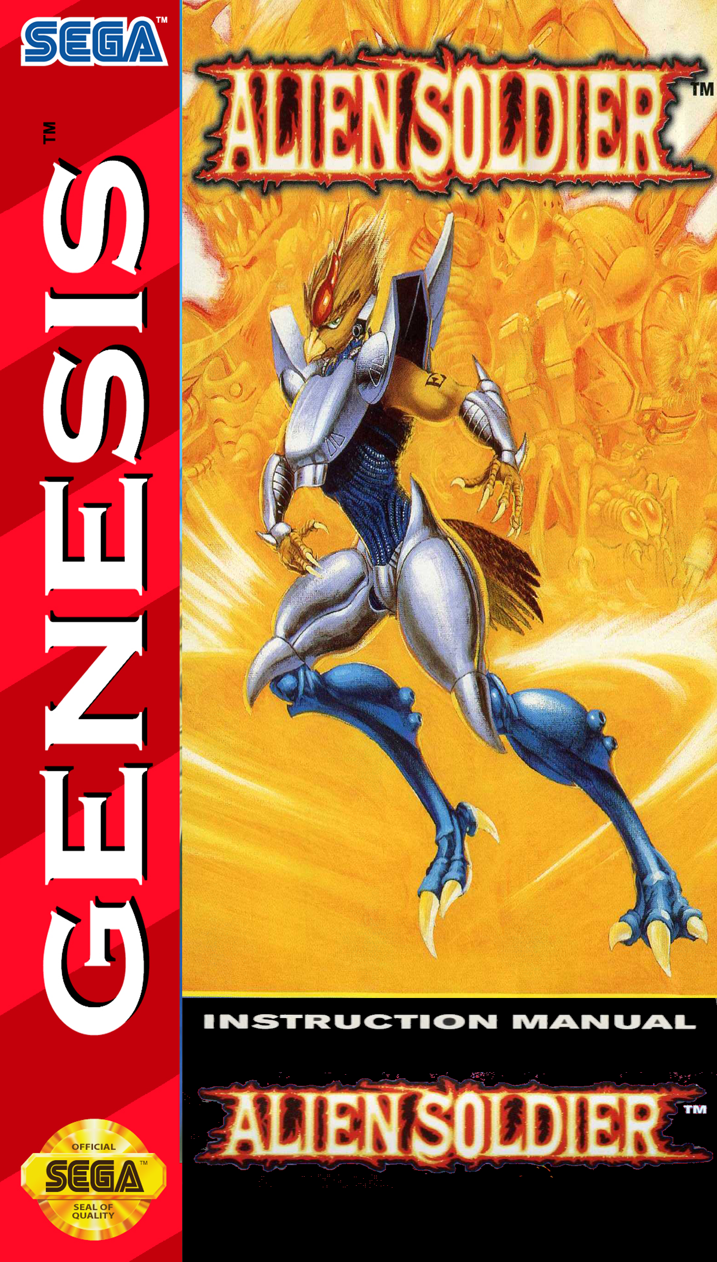 Alien Soldier (Genesis Compatible) – Reproduction Video Game Cartridge with Case and Manual