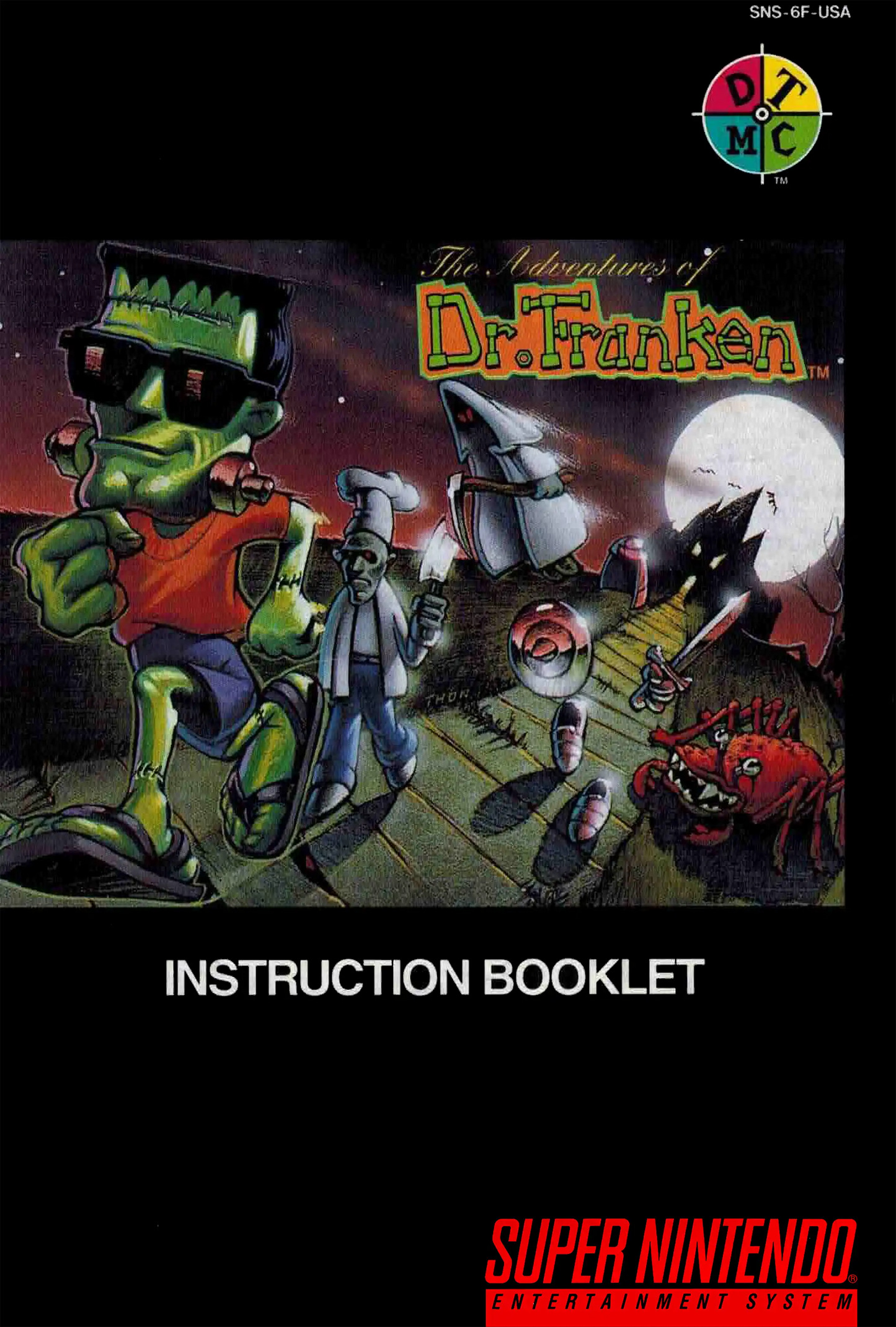 The Adventures of Dr. Franken (SNES Compatible) - Reproduction Video Game Cartridge with Case and Manual