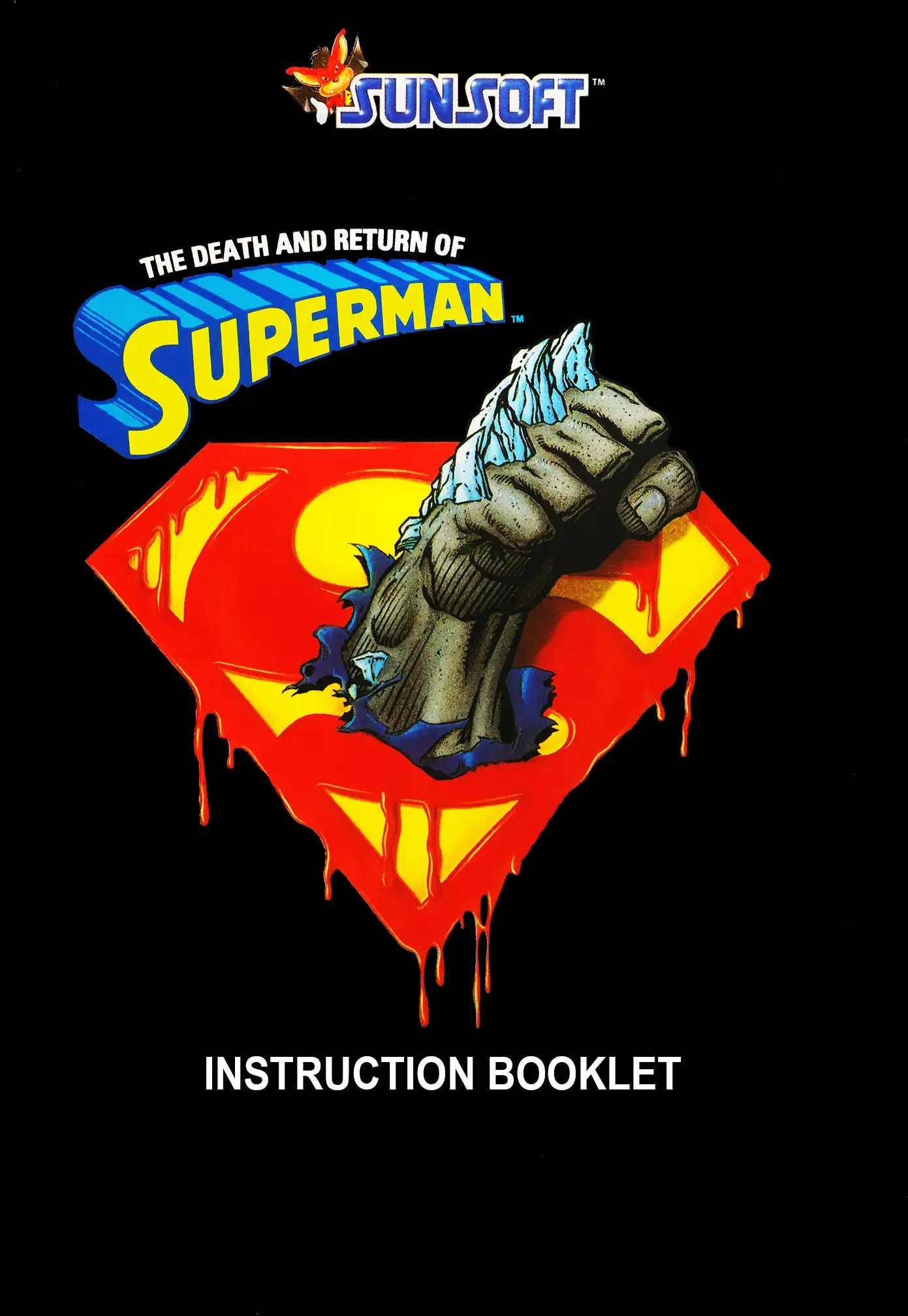 The Death and Return of Superman (SNES Compatible) - Reproduction Video Game Cartridge with Case and Manual