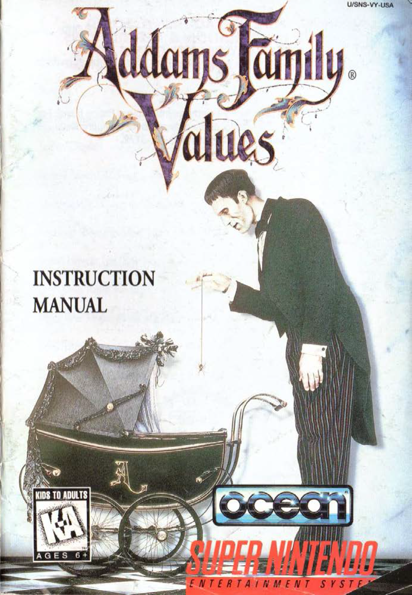 Addams Family Values (SNES Compatible) - Reproduction Video Game Cartridge with Case and Manual