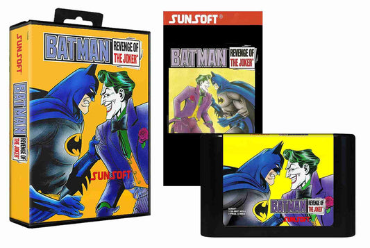 Batman: Revenge of the Joker (Genesis Compatible) – Reproduction Video Game Cartridge with Case and Manual image 0