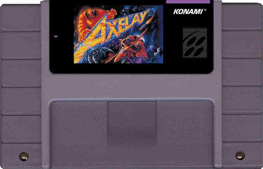 Axelay (SNES Compatible) - Reproduction Video Game Cartridge with Case and Manual image 1