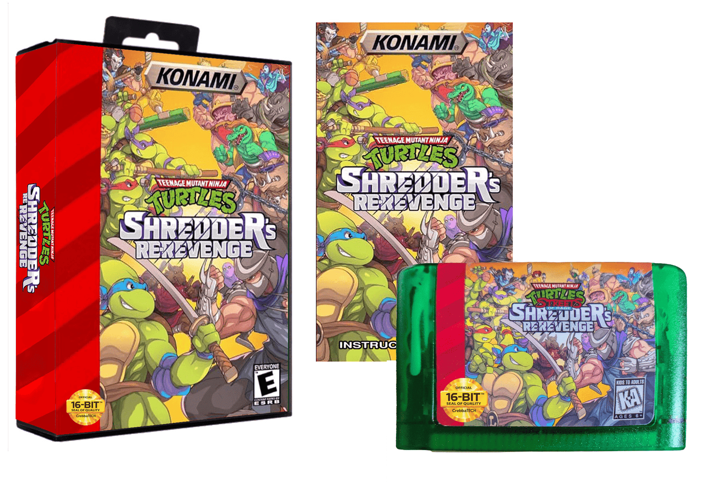 Teenage Mutant Ninja Turtles (of Rage): Shredder's Re-Revenge (Genesis Compatible) (Glow in the Dark Ooze Edition) - with Case and Manual image 1