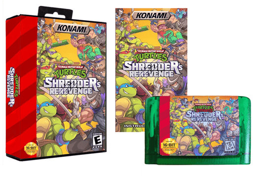 Teenage Mutant Ninja Turtles (of Rage): Shredder's Re-Revenge (Genesis Compatible) (Glow in the Dark Ooze Edition) - with Case and Manual image 1