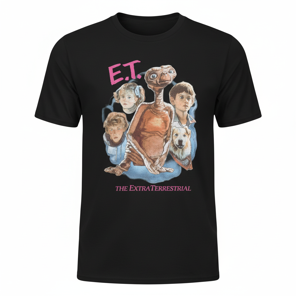 E.T. The Extra-Terrestrial Retro T-Shirt - 1980s Sci-Fi Movie Tee