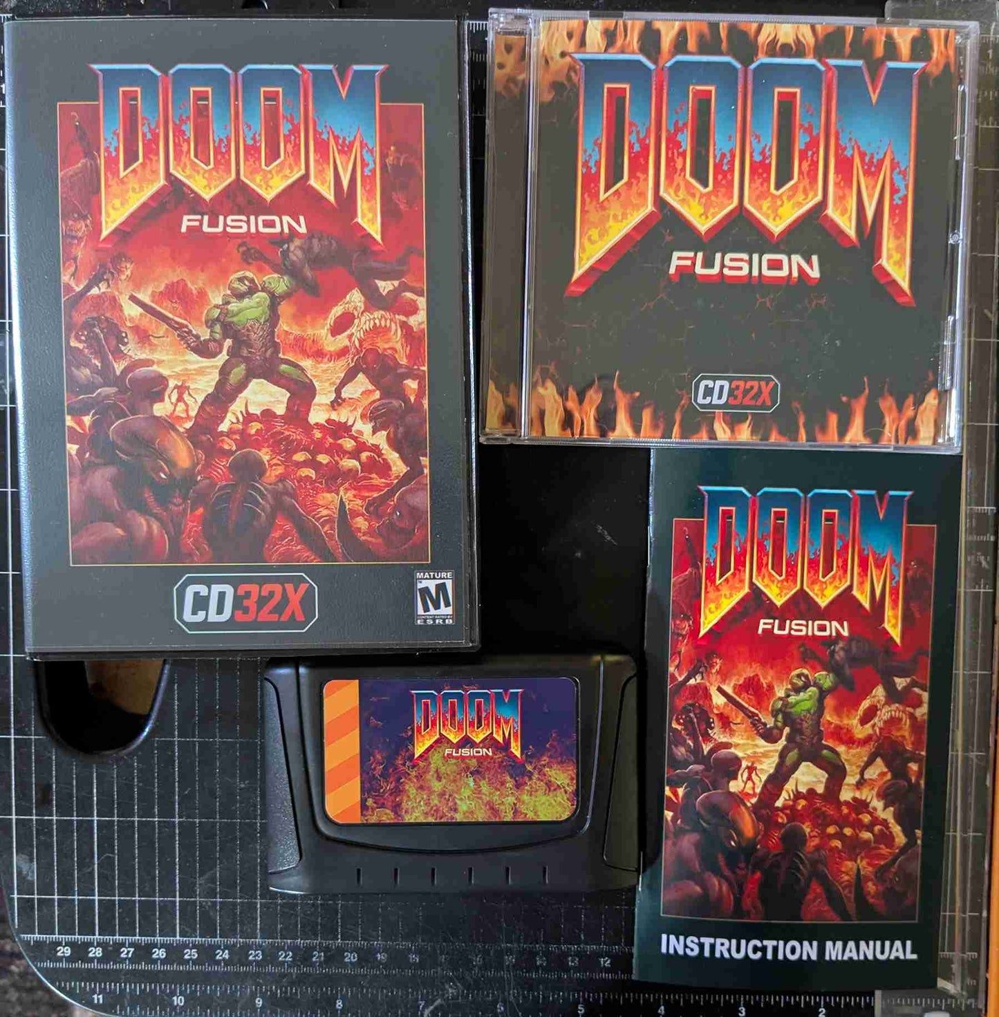 Doom CD32X Fusion (V2.2) - SRAM Saving - Reproduction Video Game Cartridge and Compact Disc with Case and Manual image 2