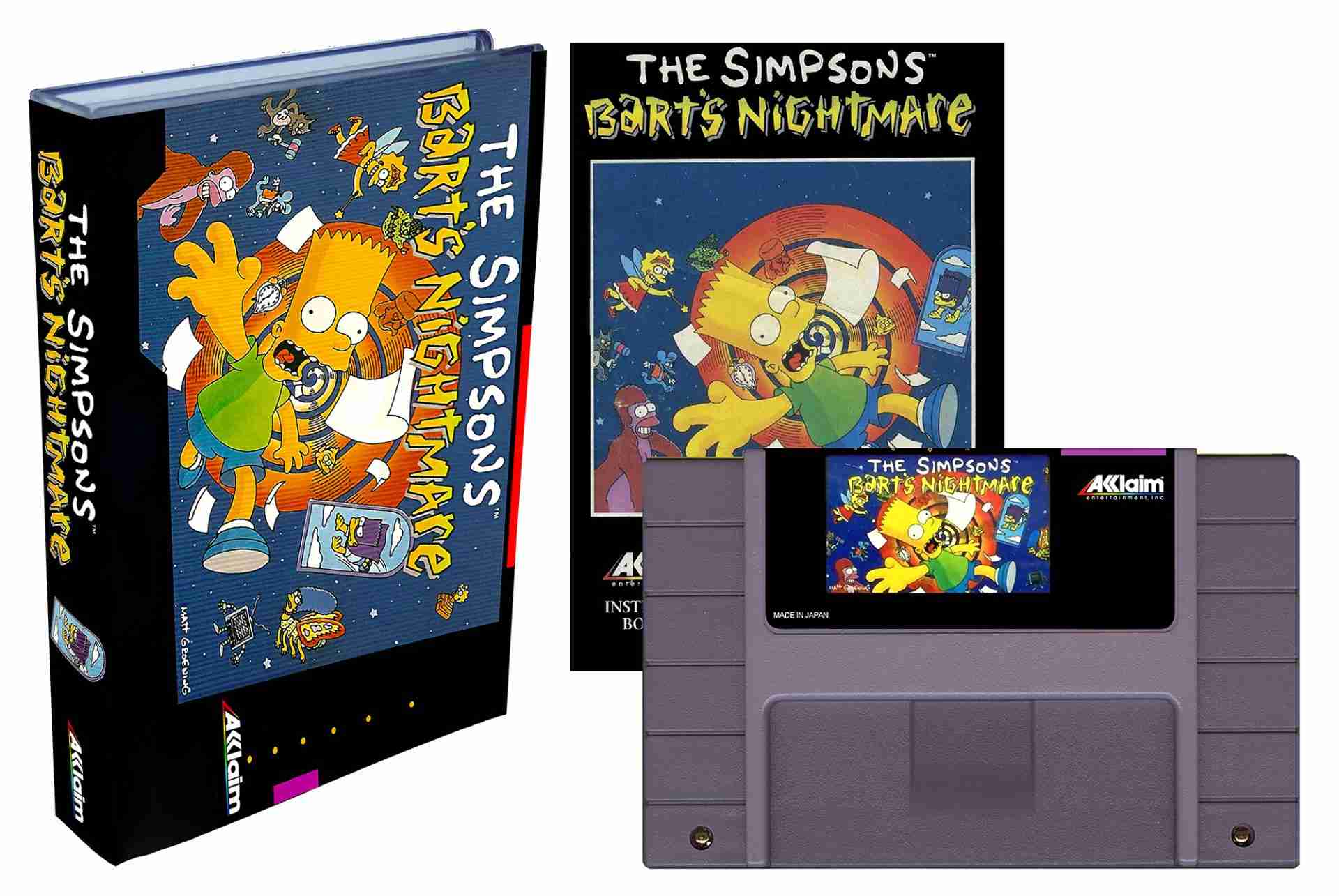 Bart's Nightmare (SNES Compatible) - Reproduction Video Game Cartridge with Case and Manual image 0