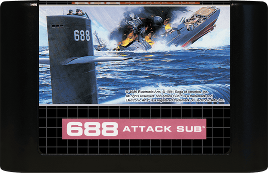 688 Attack Sub (Genesis Compatible) - Reproduction Video Game Cartridge image 0
