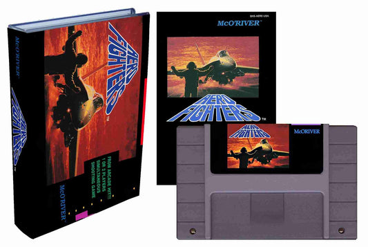 Aero Fighters (SNES Compatible) - Reproduction Video Game Cartridge with Case and Manual image 0