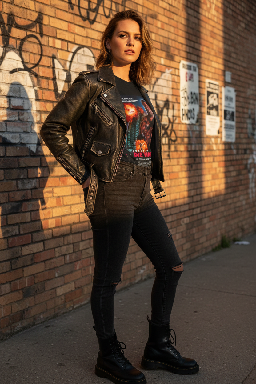 Female model urban street