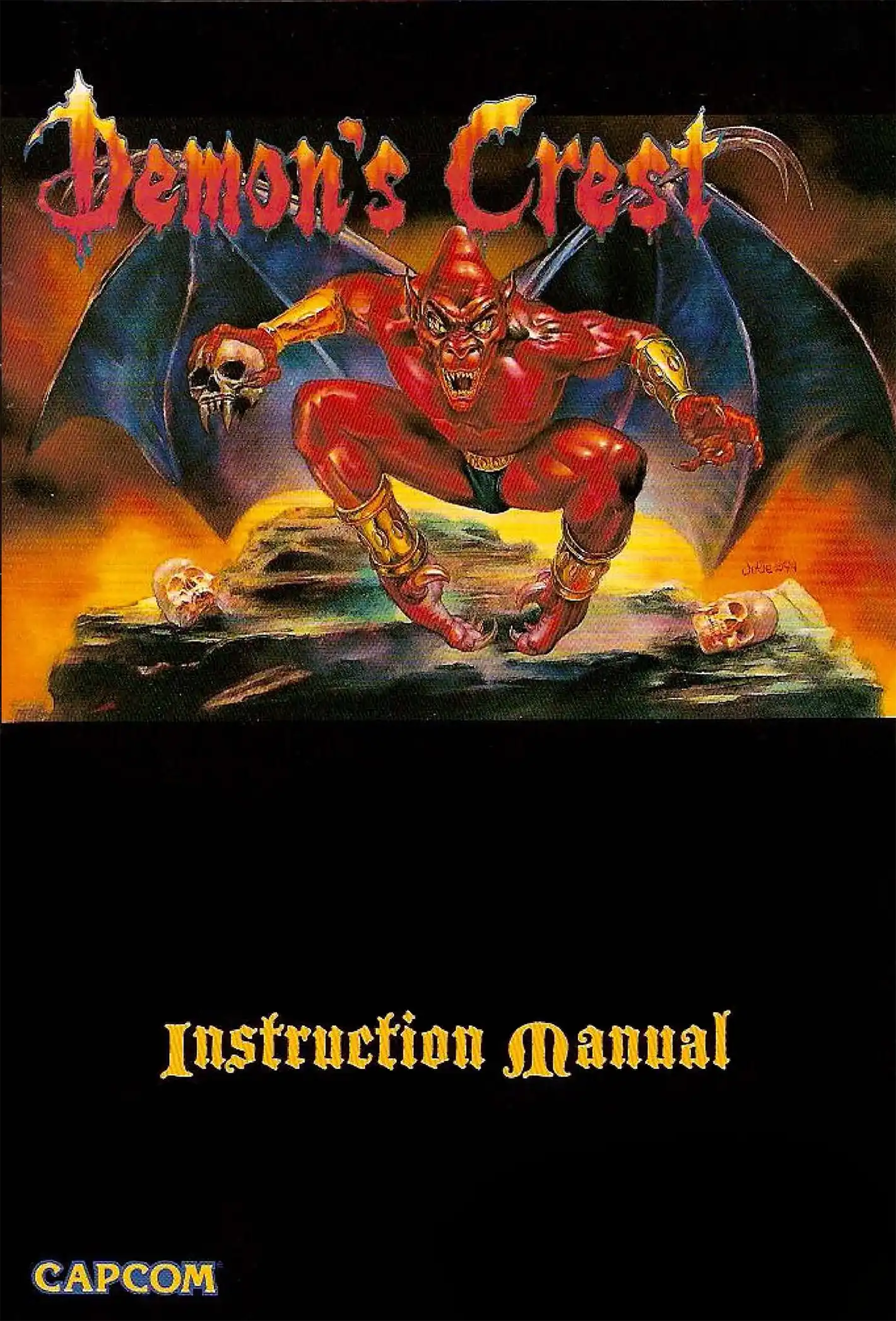 Demon's Crest (SNES Compatible) - Reproduction Video Game Cartridge with Box and Manual