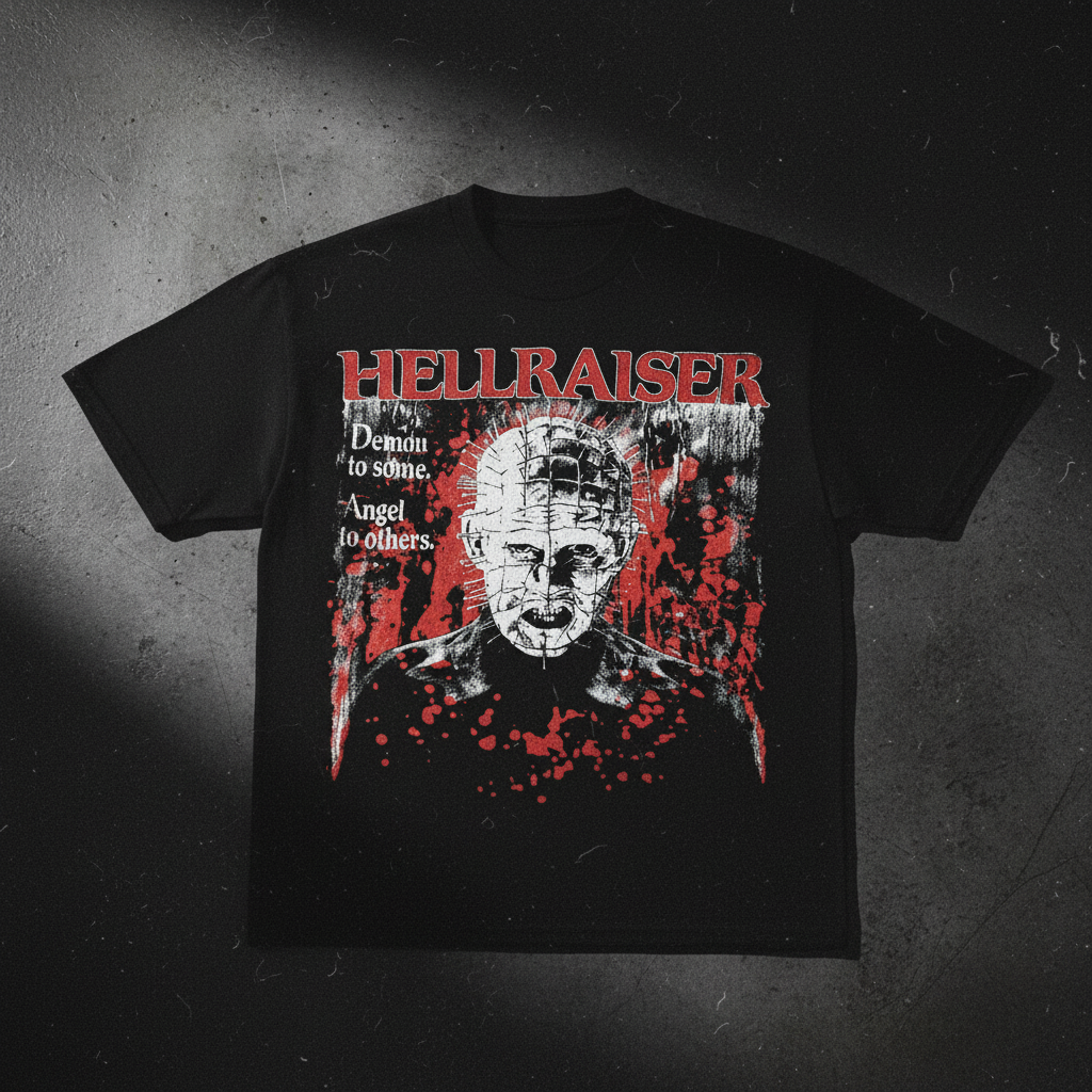 Hellraiser t-shirt flat lay