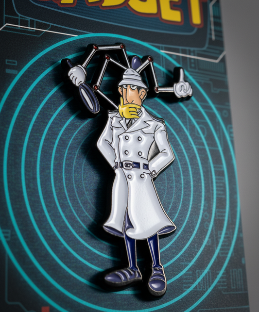 Inspector Gadget Enamel Pin – 80s Cartoon Lapel Badge, Retro Pop Culture Brooch for Jackets, Backpacks & Collectors