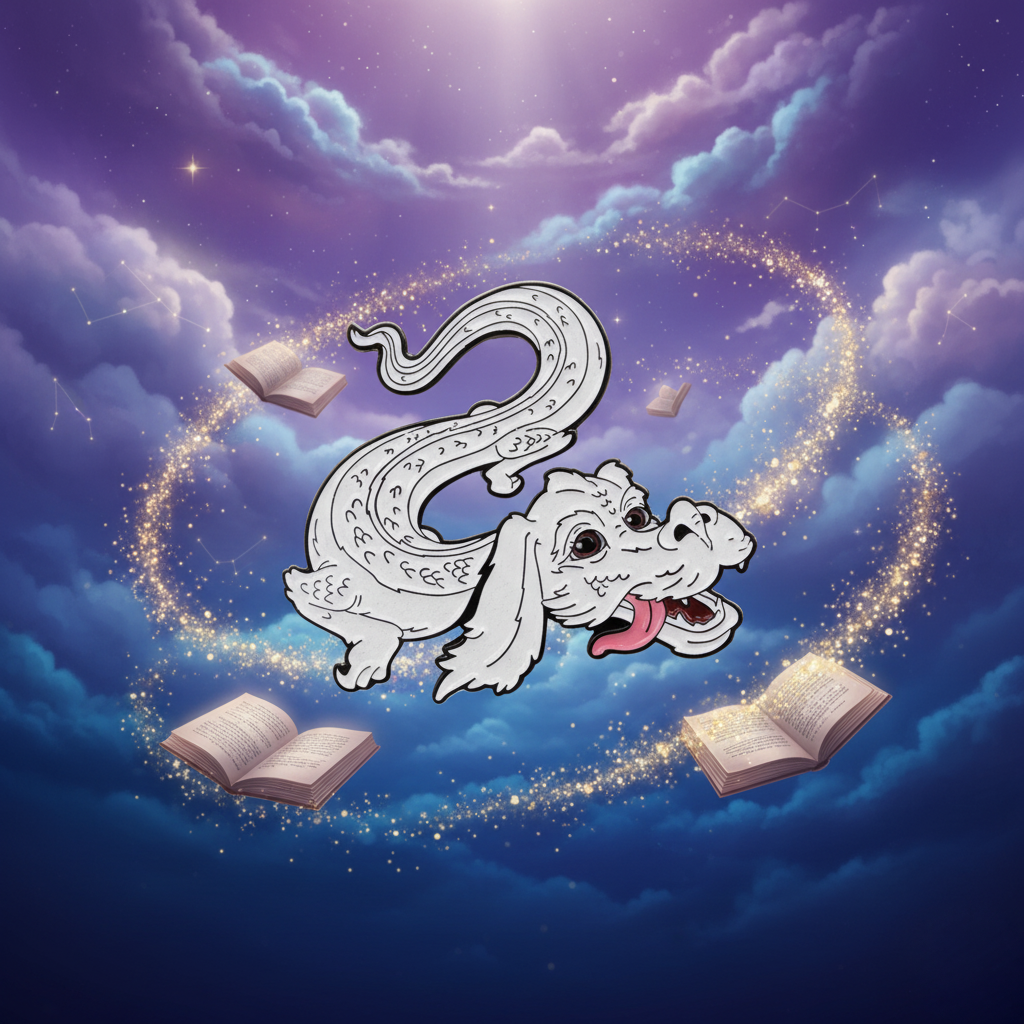 Falcor Enamel Pin – NeverEnding Story Fantasy Lapel Badge for 80s Fans