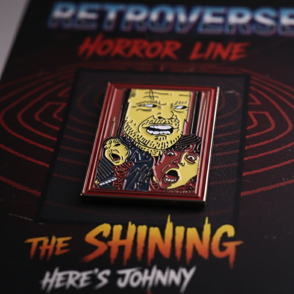 The Shining 'Here's Johnny' Jack Nicolson Horror Movie Scene Enamel Pin