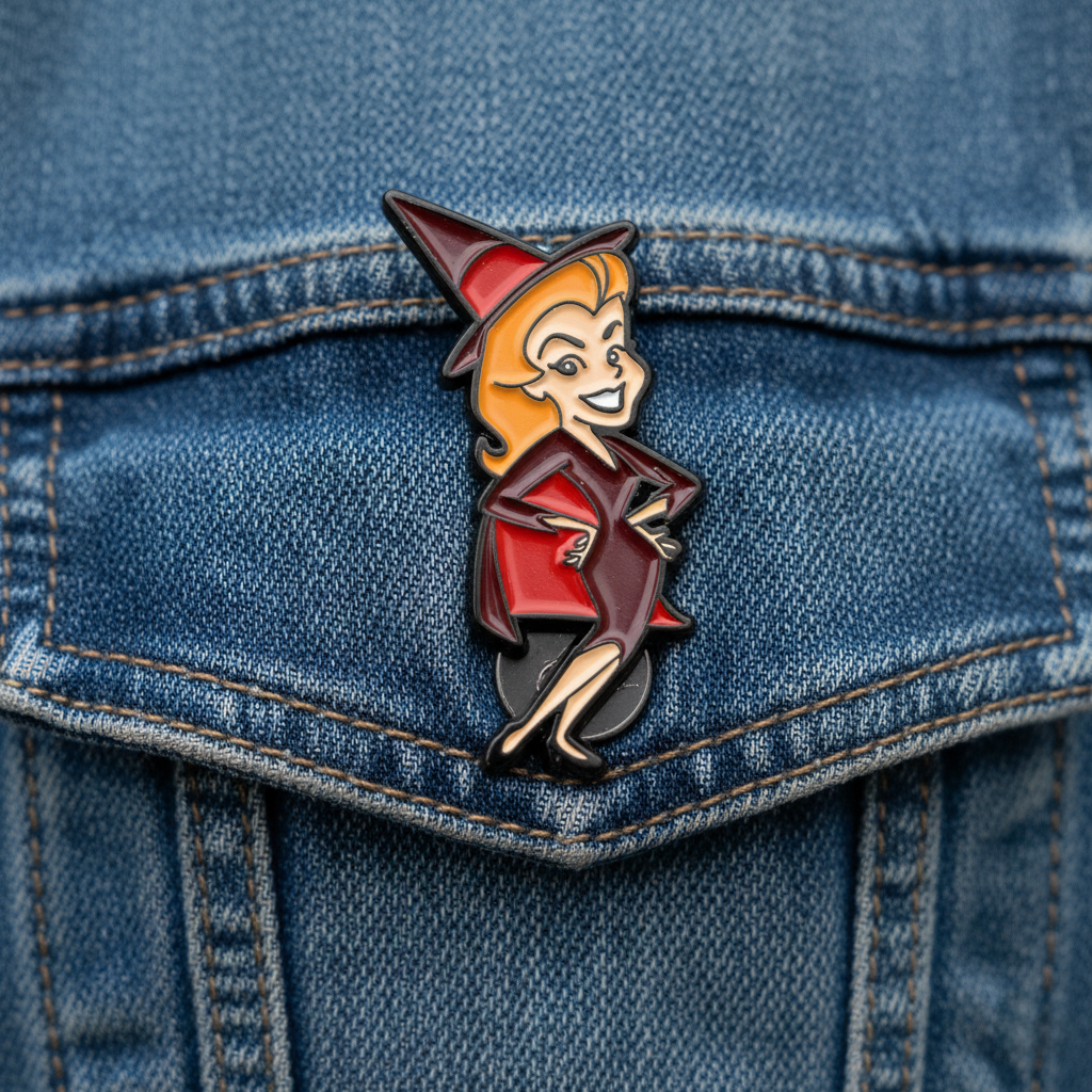 Bewitched Enamel Pin – Vintage Samantha Stephens Cartoon Style Collector’s Accessory