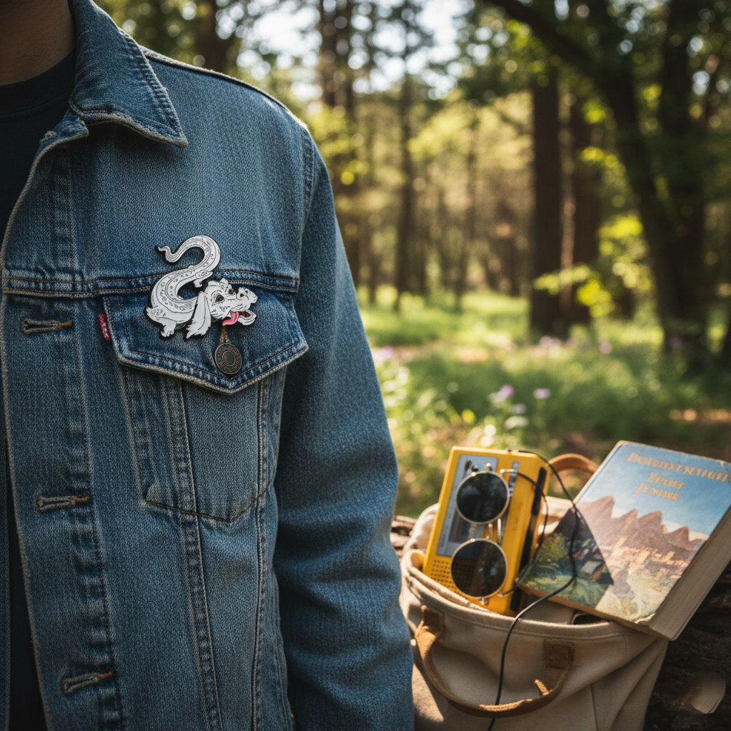 Falcor Enamel Pin – NeverEnding Story Fantasy Lapel Badge for 80s Fans